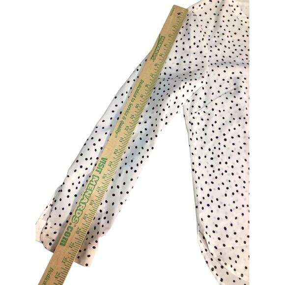 Talbots White Ladies Blouse Polka Dots Long Sleeve Small Petite - Picture 8 of 8